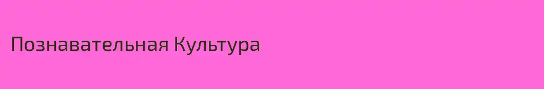 Познавательная Культура